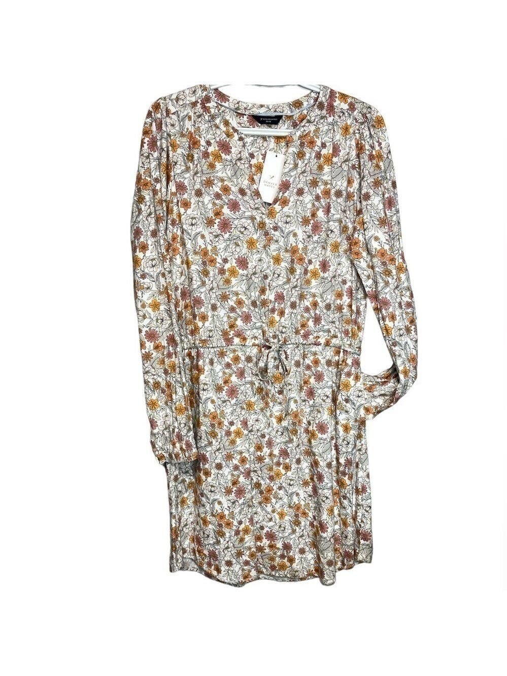 NWT Denver Hayes Floral Print Long Sleeve Tie Waist Dress, size M